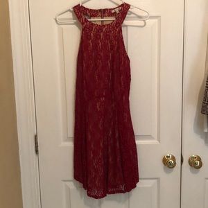 Red lace dress